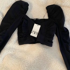 ZARA black ruffle top